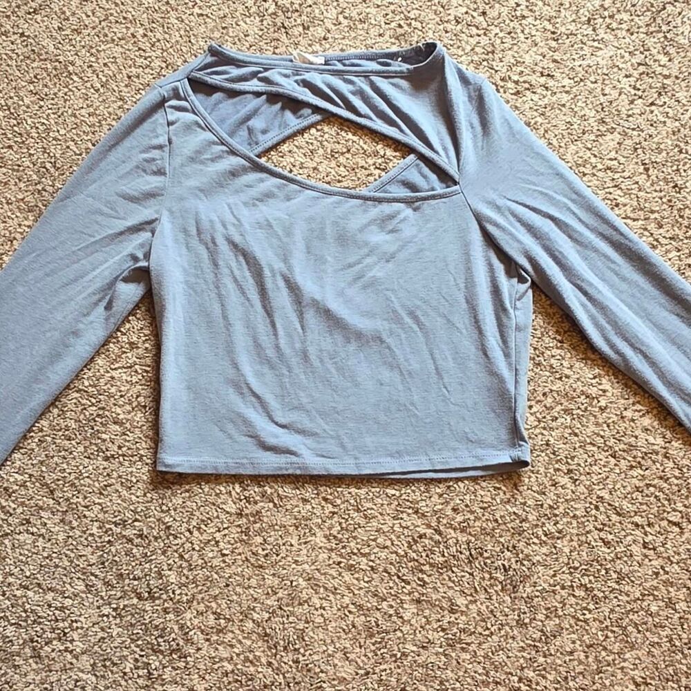 So-clothing Women's Blue and Grey Crop-top